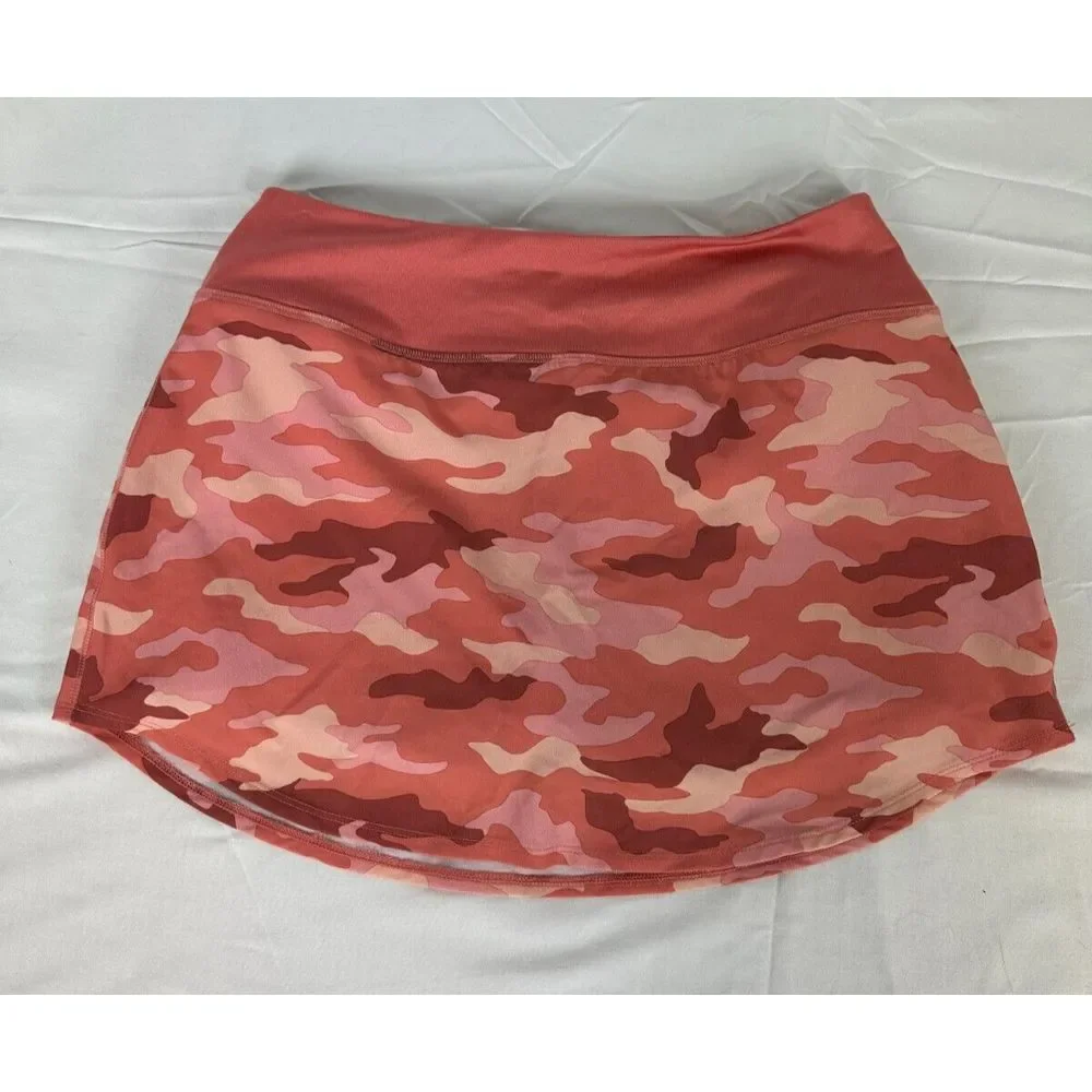 NWT‎ Victoria Secret Pink Sport Skort Camo Peach Skirt Elastic Waist Size Small